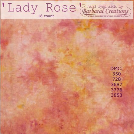 Kézzel festett aida hímzőalap 18 ct - Lady Rose