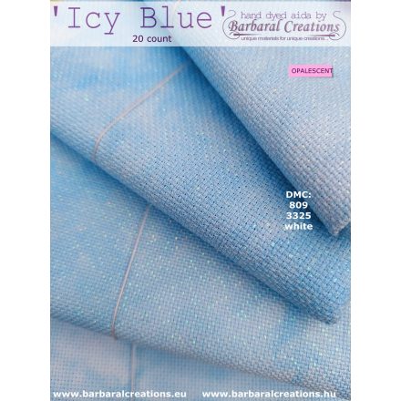 Kézzel festett OPALESCENT aida hímzőalap 20 ct - Icy Blue 70x50 cm