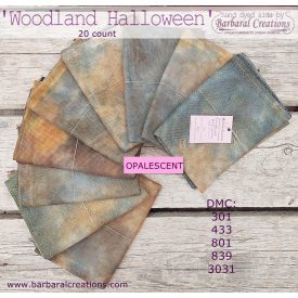   Kézzel festett OPALESCENT aida hímzőalap 20 ct - Woodland Halloween 70x50 cm