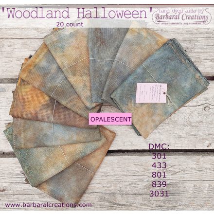 Kézzel festett OPALESCENT aida hímzőalap 20 ct - Woodland Halloween 70x50 cm