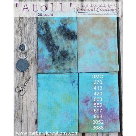 Kézzel festett aida hímzőalap 20 ct - Atoll 70x50 cm